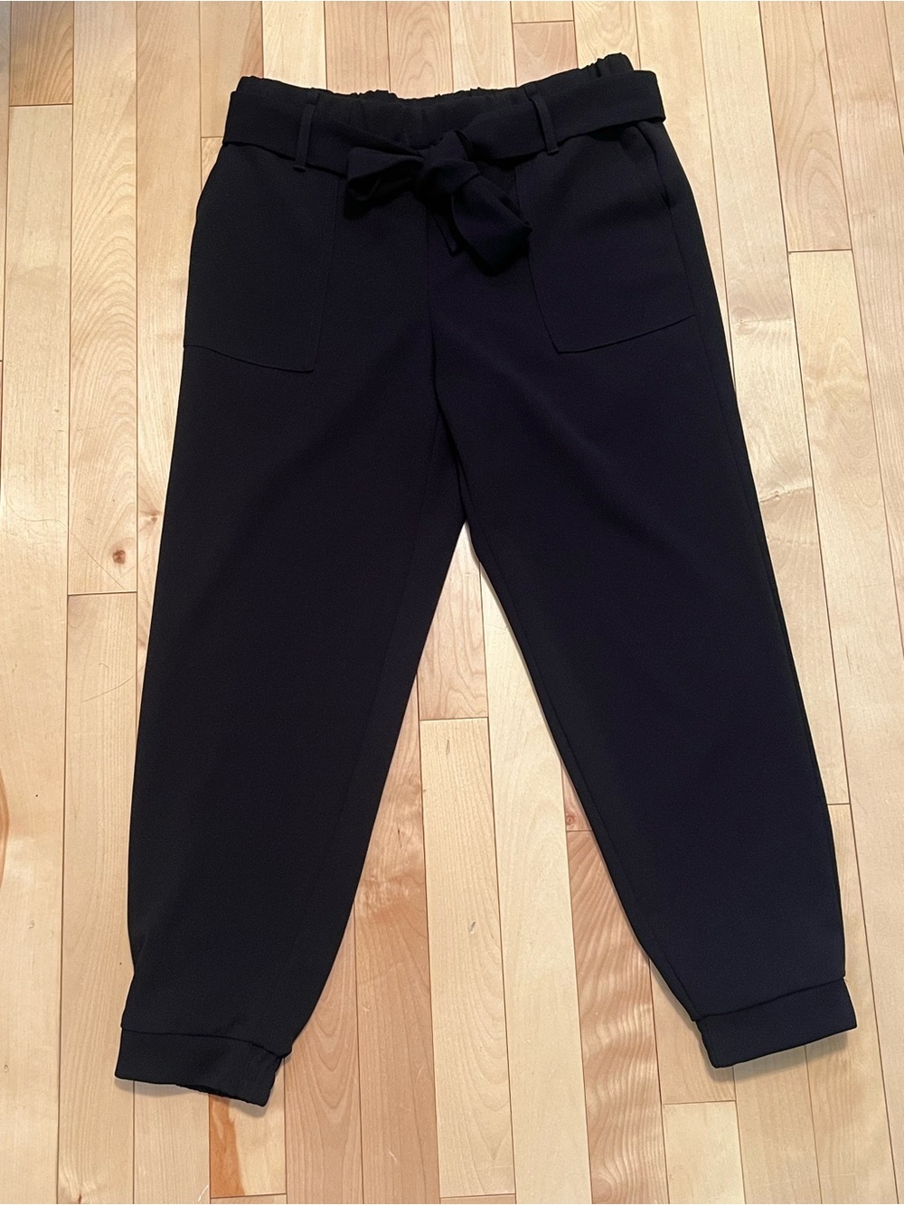 Women's Black Tie-Waist Pants